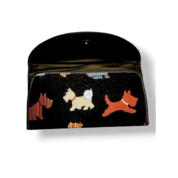 Signare Tapestry Wallet for Women Compartment Card Holder Zip Playful Puppy Dog - Picture 4 of 5